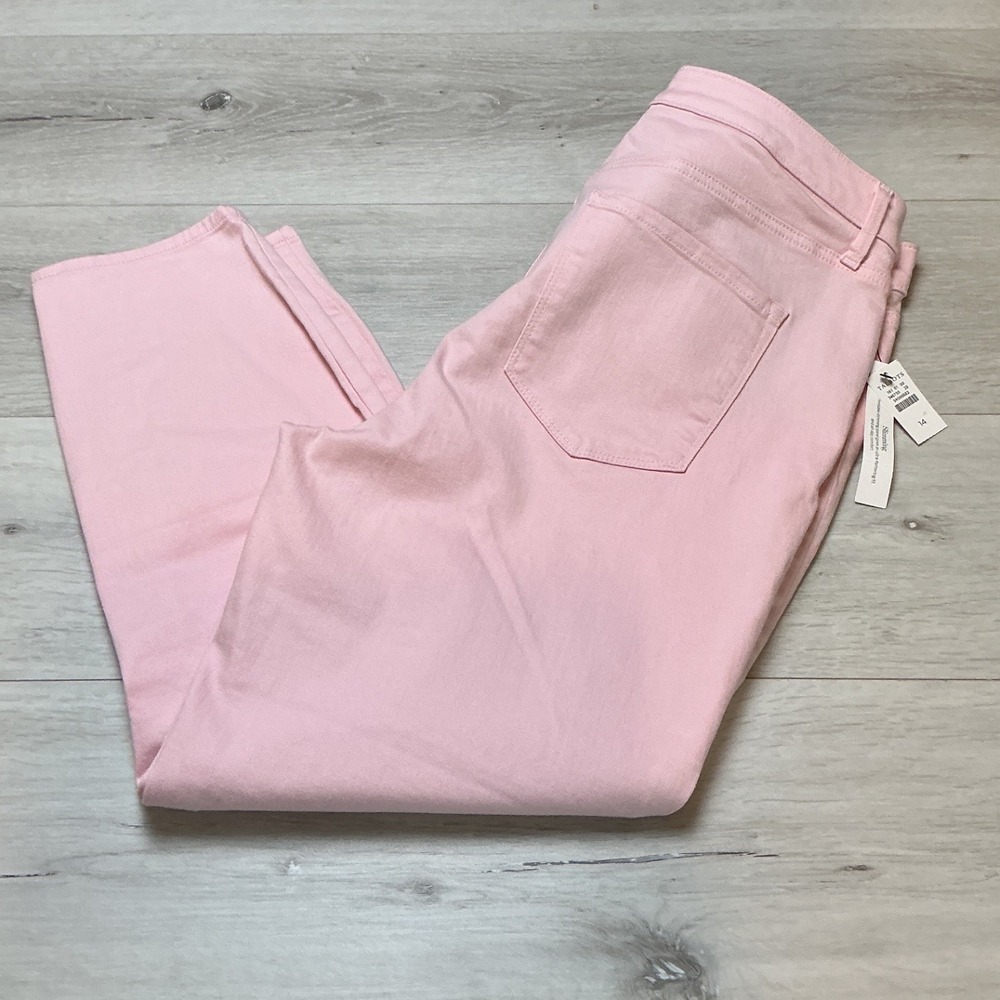 Talbots Simply Flattering Jegging Crop Pink Slimming Denim Jeans 14 New With Tag - Picture 3 of 11